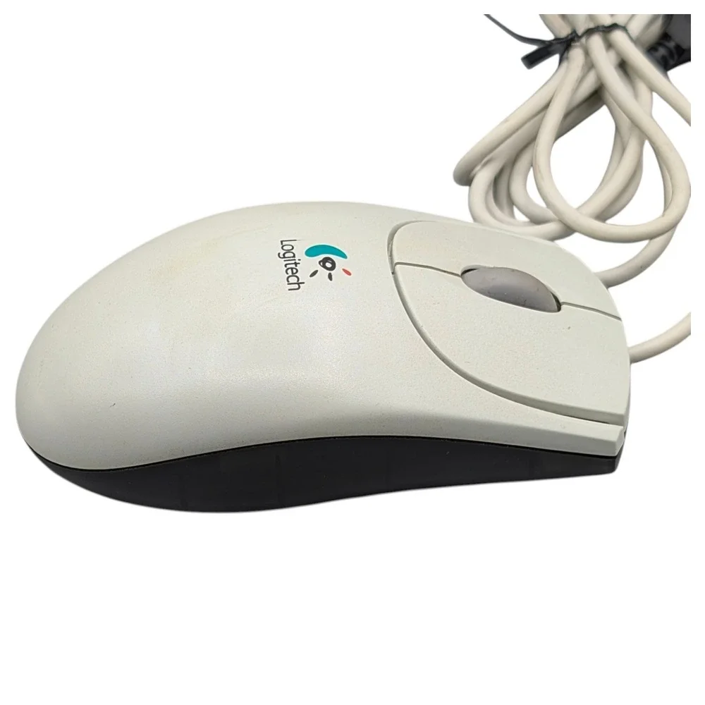 Logitech M-BJ58 USB Optical Mouse Computer PC‎ Wired Scroll Wheel Office Gray